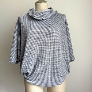 Emma & Olivia Gray Cowl Neck Textured Knit Sweater Size S